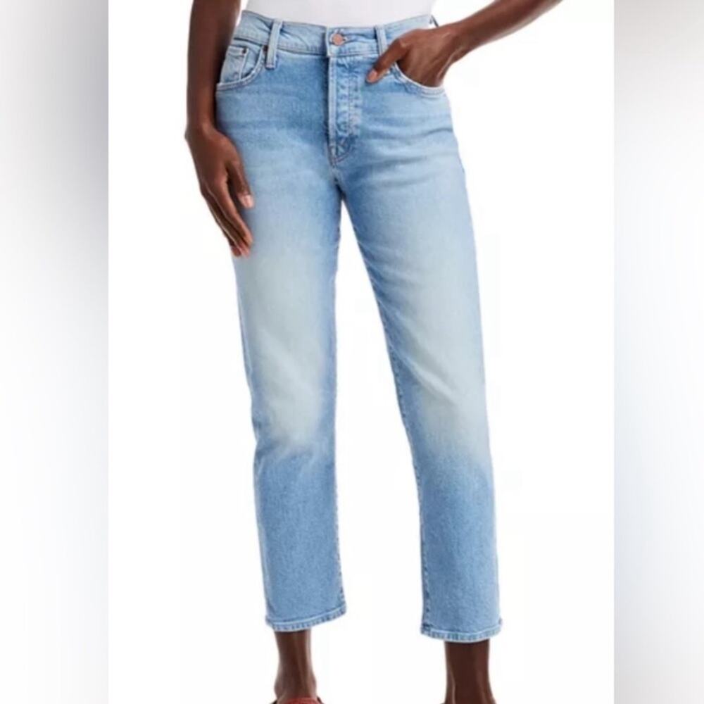MOTHER Sky Blue Cropped Jeans